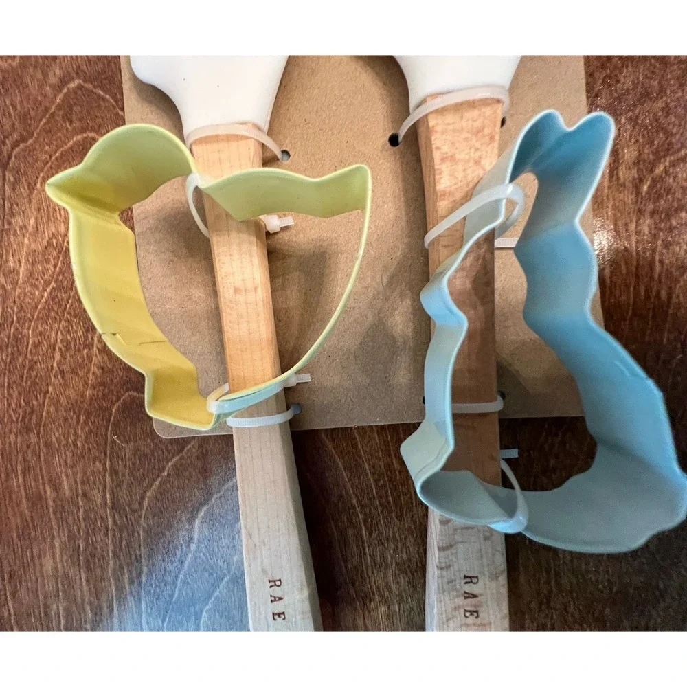 Rae Dunn Easter Cooking Spatulas & Cookie Cutters Bunny Chick Set of 2 New